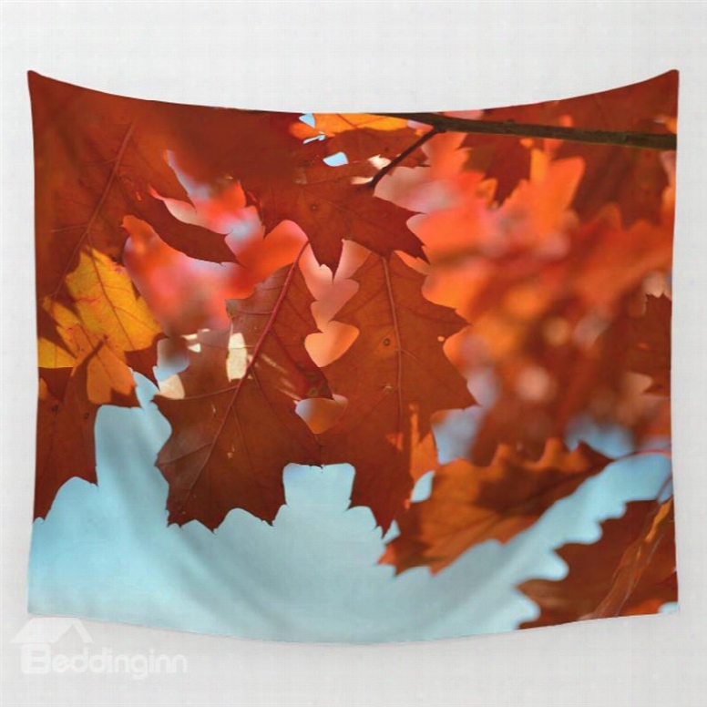 Branches O Yellow Maple Leaves Pattern Decorative Hanging Wall Tapestry