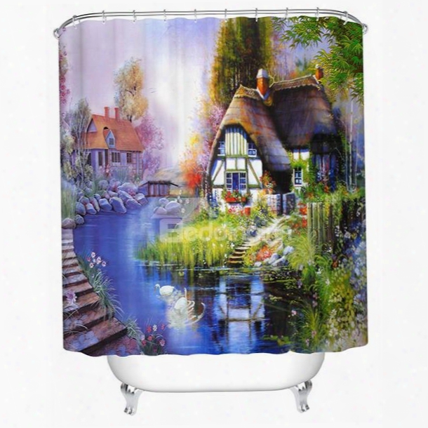 Charming Wonderful Pastoral Ruural Life View 3d Shower Curtain