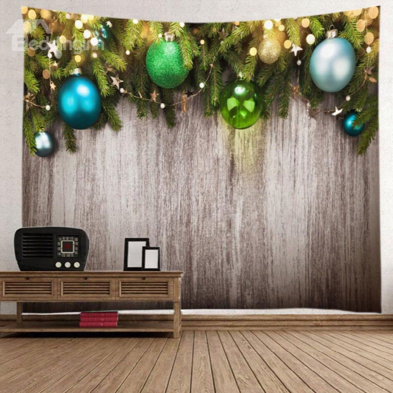 Chic Christmas Colkrful Balls Decorative Hanging Wall Tapestry
