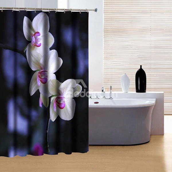 Classic Concise Design G Raceful Flowers 3d Shower Curtain