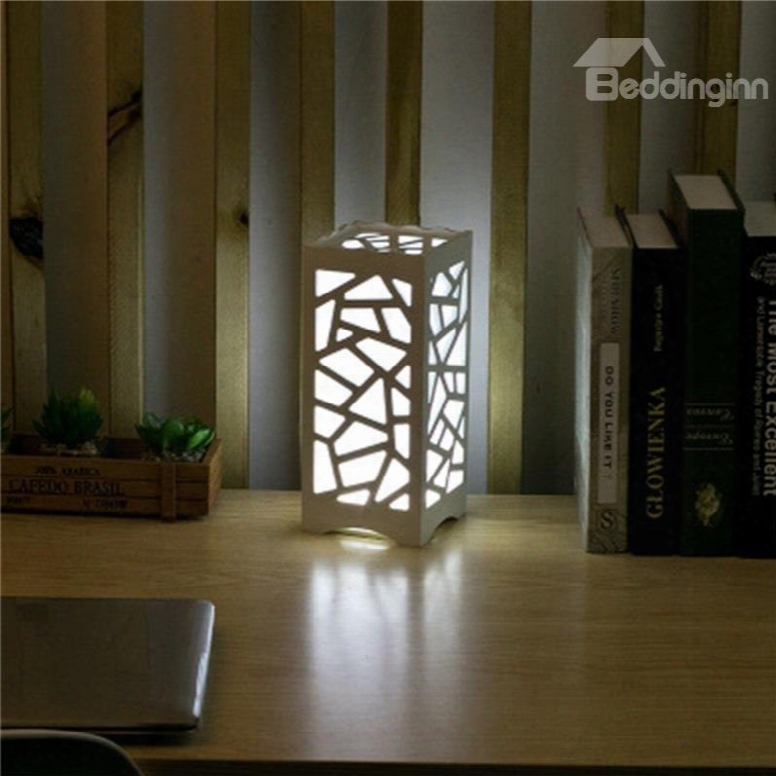 Concise And Modern North Wood-plastic Hollowed-out European Style Led Lamp