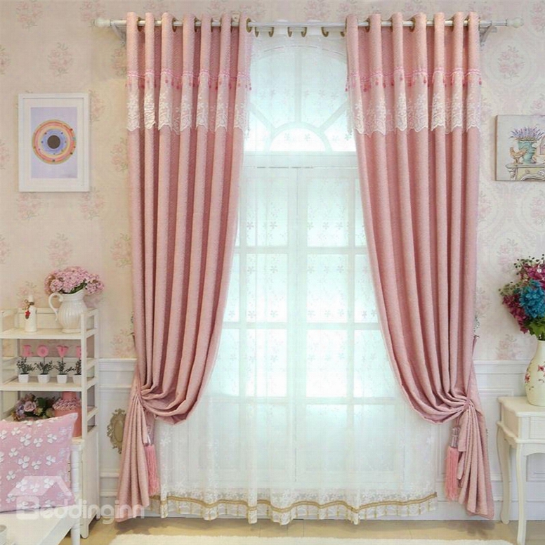 Concise Style Elegant And Romantic Delicate 2 Panels Decorative Custom Sheer Curtain