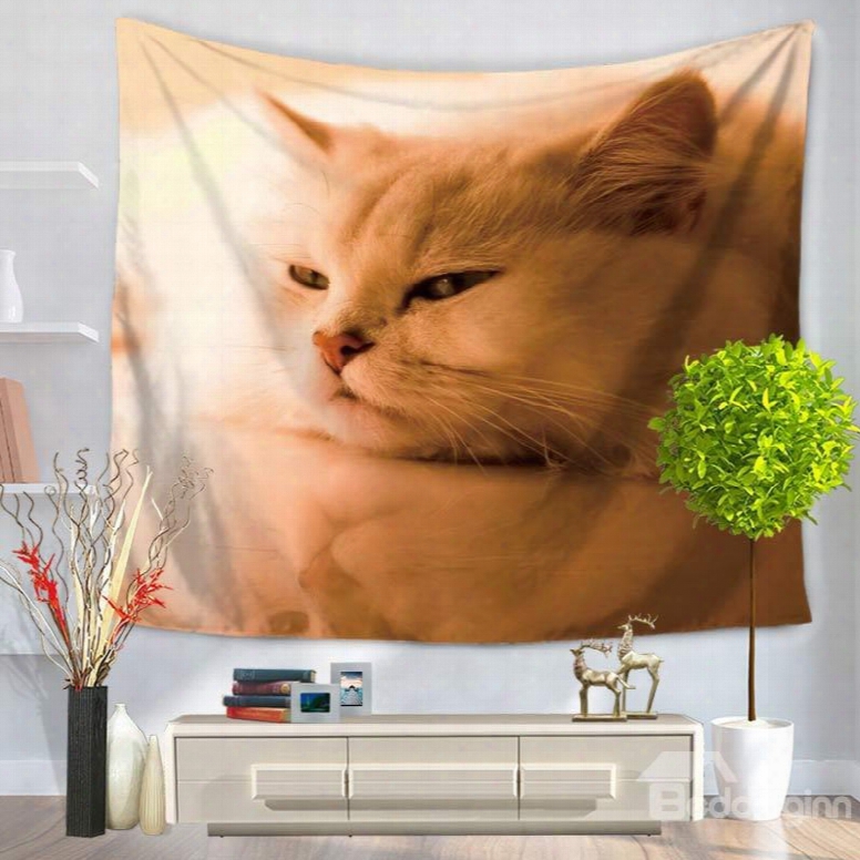 Cute Persian Cat Sleeping Pattern Decorative Hanging Wall Tapestry