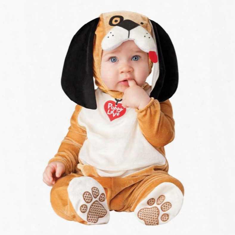 Dog Shaped Ears Decoration Polyester Yellow Baby Costume