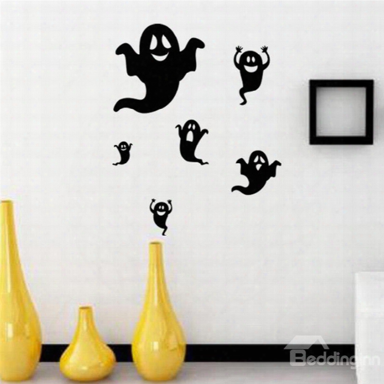 Durable Waterproof Flying Ghosts Pvc Halloween Kids Room Wall Stickers