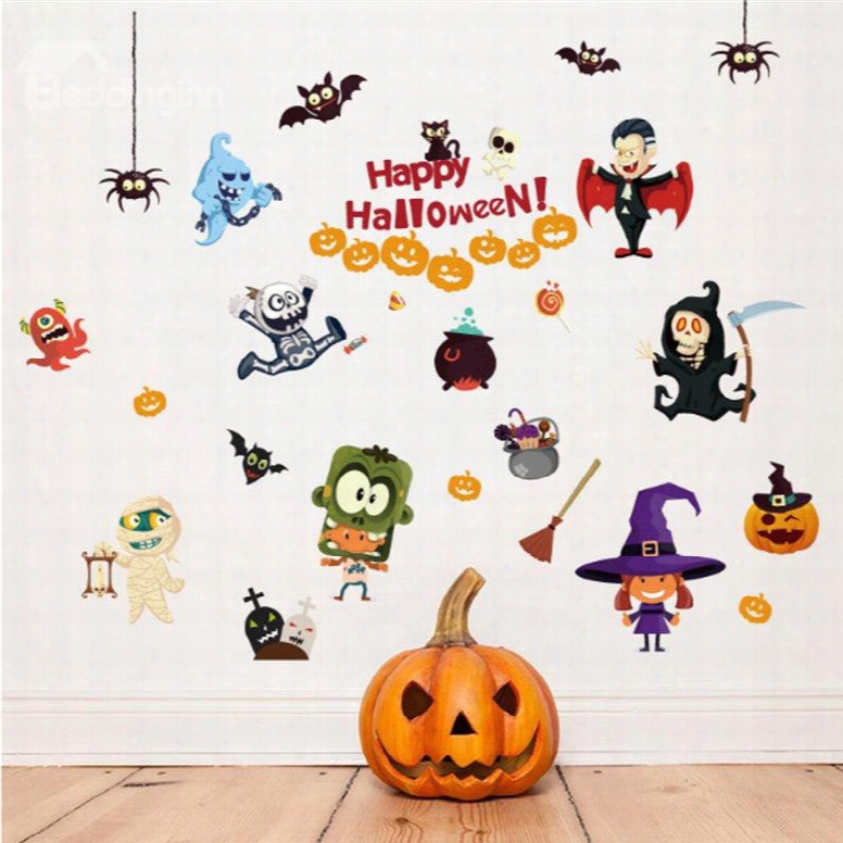 Durable Waterproof Ghosts Pvc Halloween Kids Room Wall Stickers