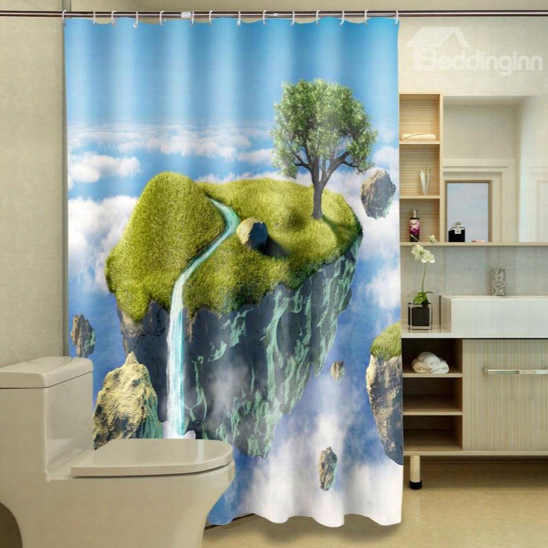 Fanciful Dreajy Isle Print 100% Polyester 3d Shower Curtain