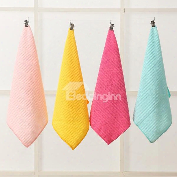 Fashion Concise Solid Color Jacquard Ultrafine Fiber Hand Towel