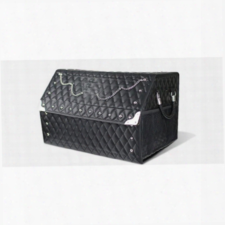 Fashion Punk Folding Big Storage Space Rivet Leather Car Trunk Organizer