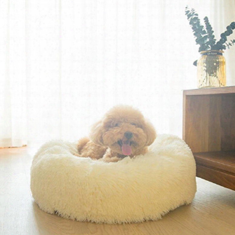 Fluffy Super Soft Pink Pet Dog Puppy Cat Bed Nest