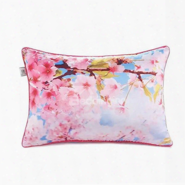 Glorious Peach Blossoms Paint Throw Pillow
