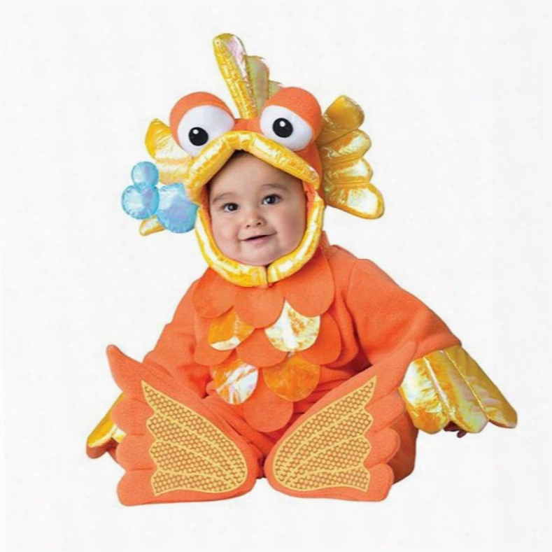 Golden Fish Shaped Polyester Orange Baby Costume