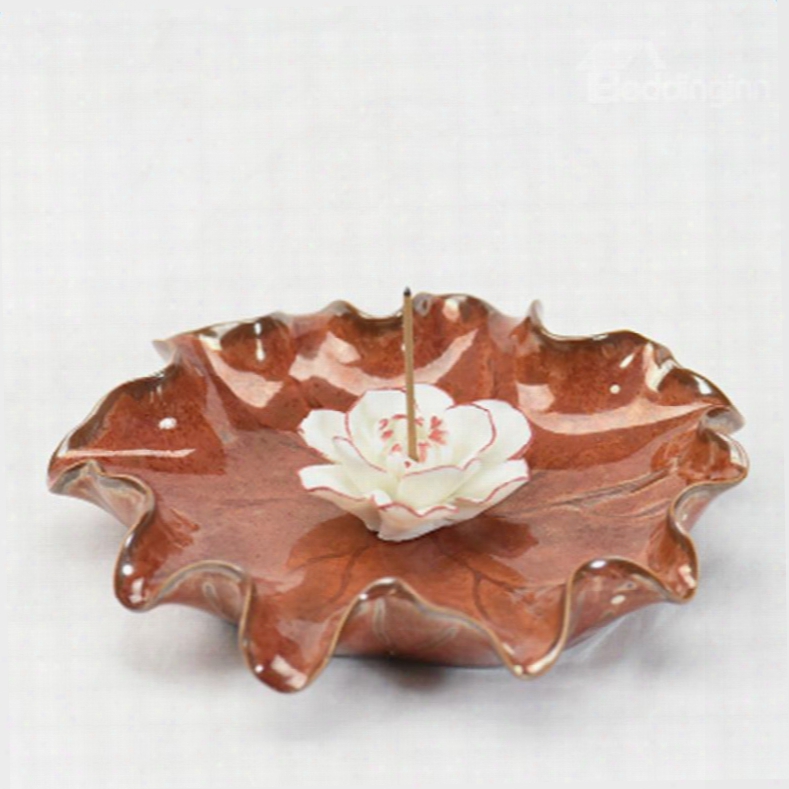 Gorgeous Lotus Design Ceramic Incense Holder