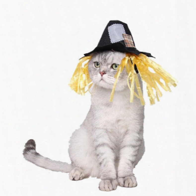 Halloween Festival Costume Scarecrow Cat Dog Hat