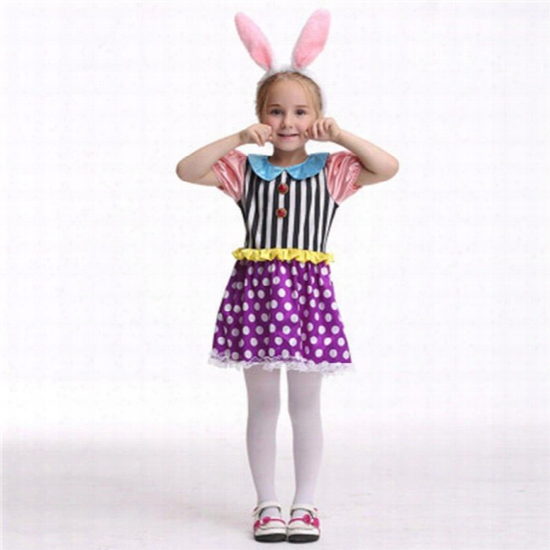 Halloween Rabbit Shape Polyester And Net Cloth Kids Costume