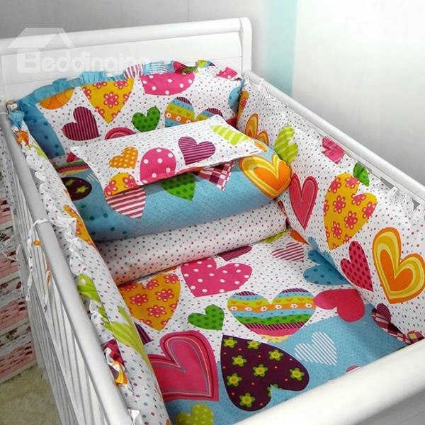 Heart Of Love 10-piece Cotton Crib Bedding Sets