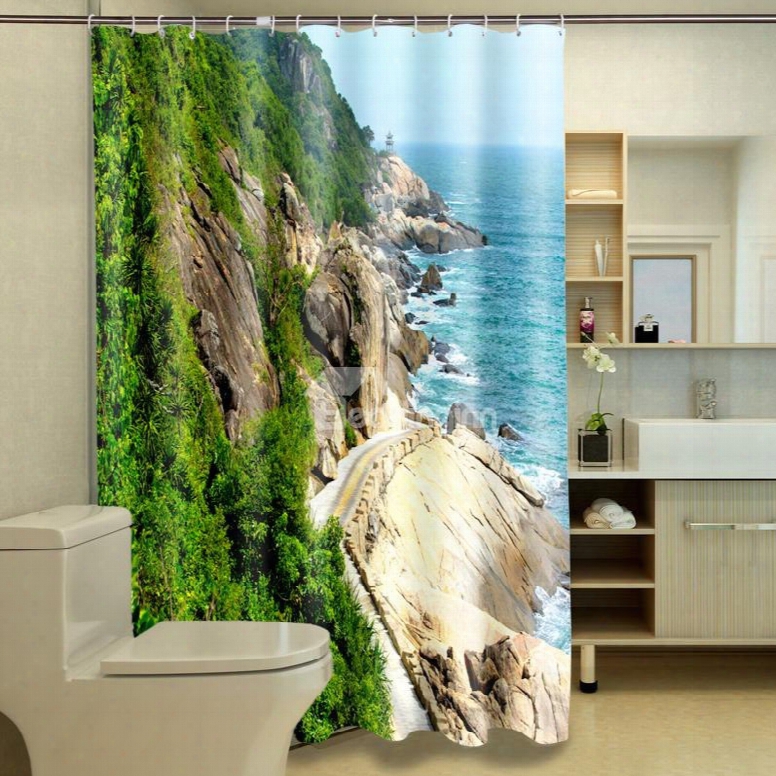 Magnificent Fabulous Charming Harbor 3d Bathroom Shower Curtain