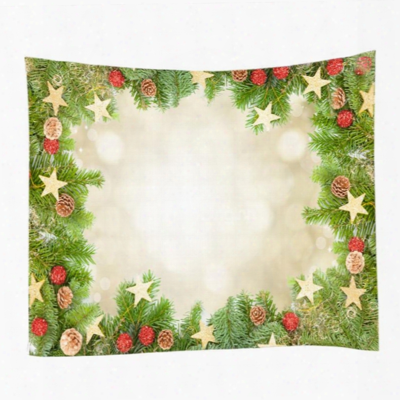 Merry Christmas Decoration Rings For Home Pattern Hanging Wall Tapestry