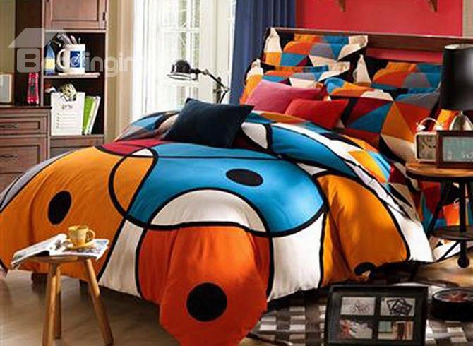 Modern Style Abstract Pattern Cotton 4-piece Bedding Sets/duvet Cover