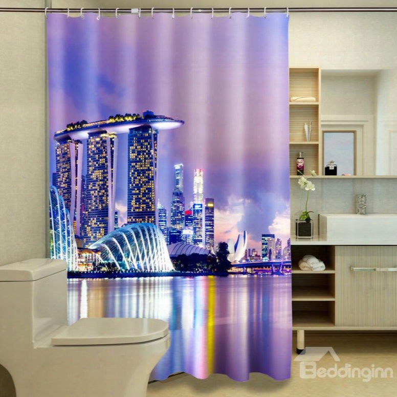 New Arrival Fasci Nating Seaside Metropolis 3d Shower Curtains