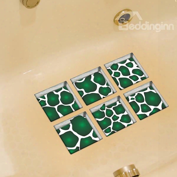 New Arrival Green Slice 3d Bathtub Stickers