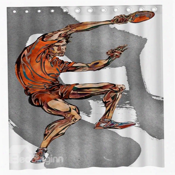 New Sports Style Playing Table Tennis Man 3d Shower Curtain