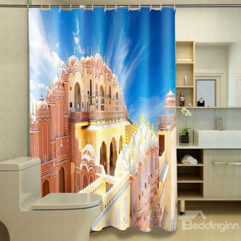 Noble Classical Castle 100%  Polyester 3d Shower Curtains