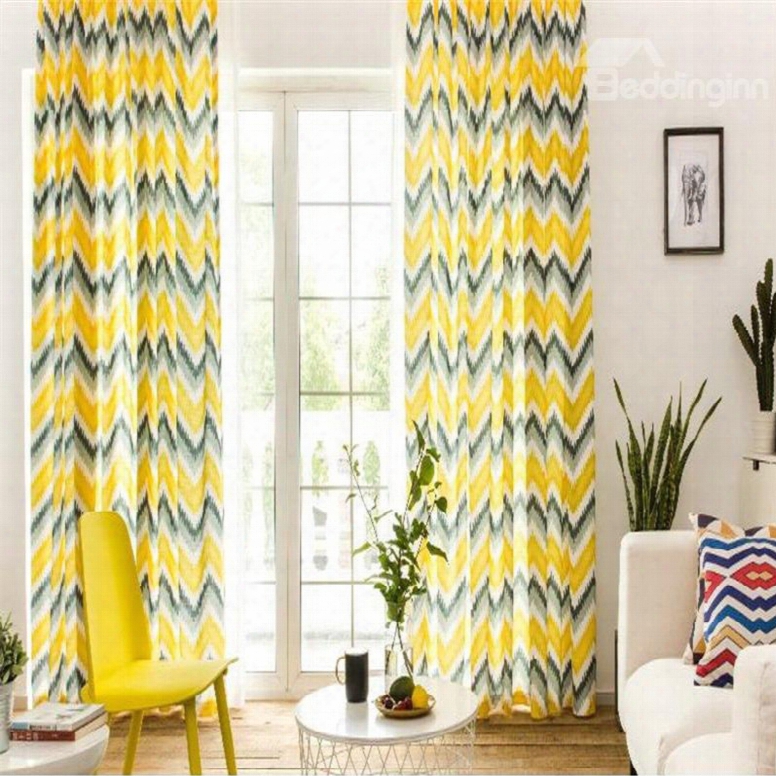 North European Modern Fashion Concise Style Polyester Living Room Decorative Curtain