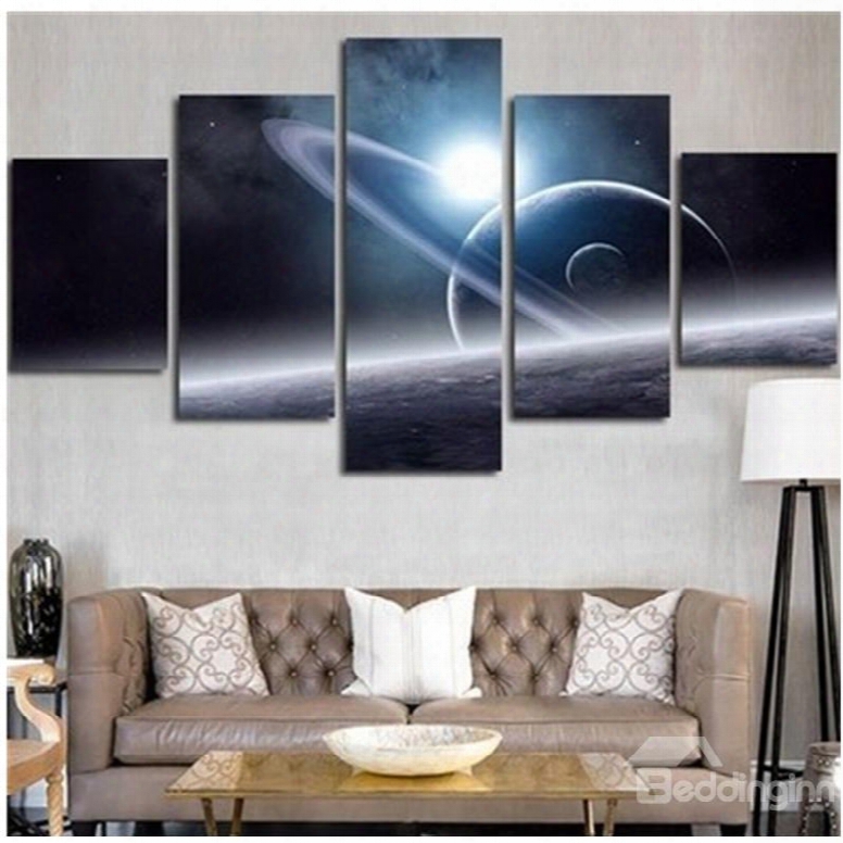 Operating Planet Hanging 5-piece Canvas Eco-friendly And Waterproof Non-fdamed Prints