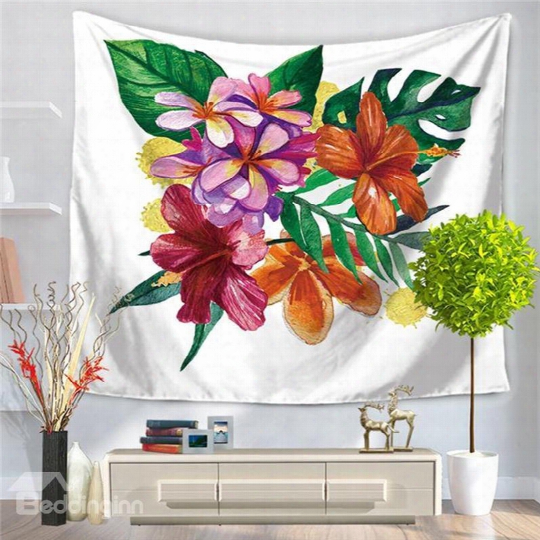Palm And Floral Exotic Style Nature Artwork Decorative Hanging Wall Tapestry