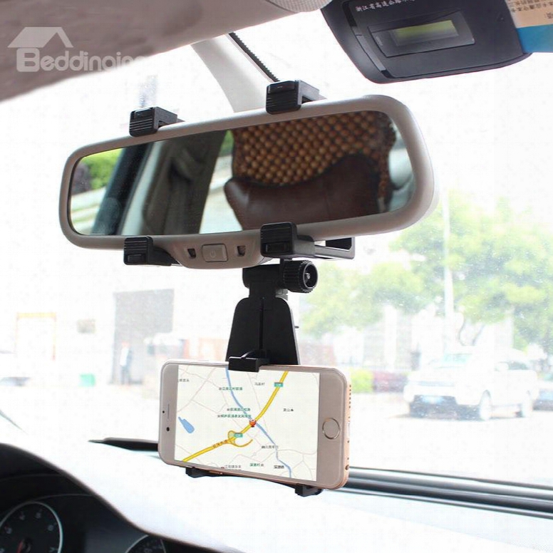 Practical Firrm Rearview Mirror Retractable Car Phone Mount