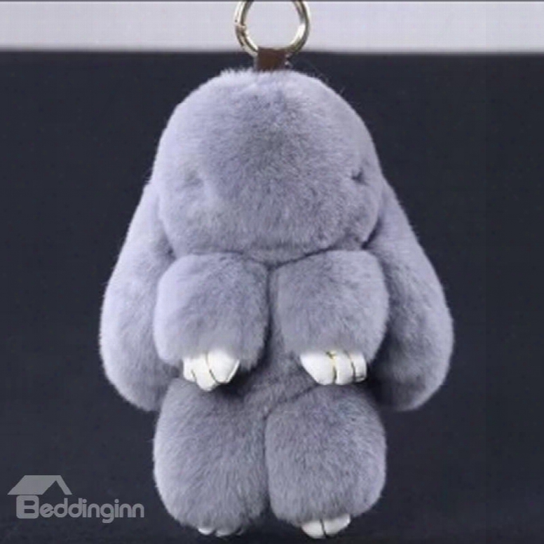 Stuffed Rabbit Toy Key Chain For Handbag Cellphone Car Colorful