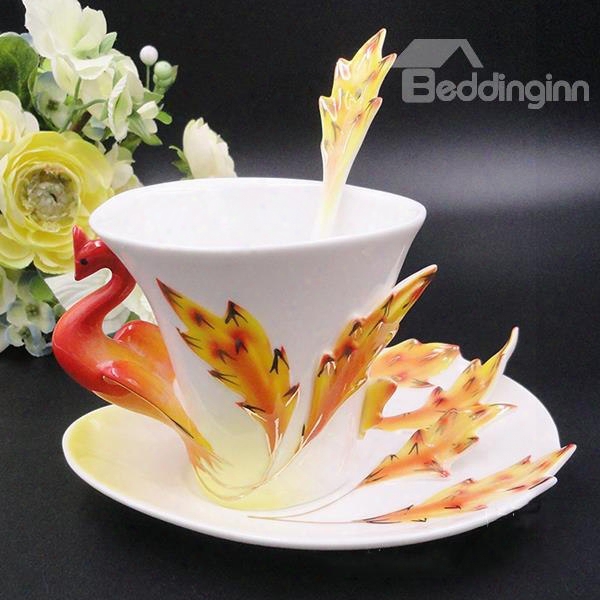 Stunning 3d Phoenix Design Ceramic Coffee Cup