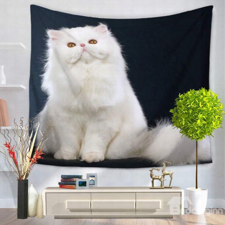 Super Noble White Persian Cat Decorative Hanging Wall Tapestry
