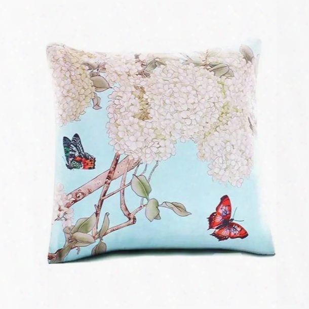 Two Butterfly Flying Through Flos Sophoraes Paint Throw Pillow Case