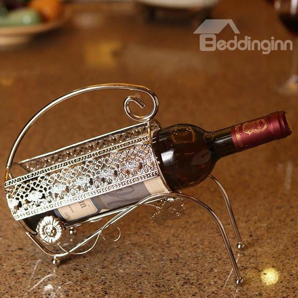 Unique Stainless Steel Cart Design Wine Rack