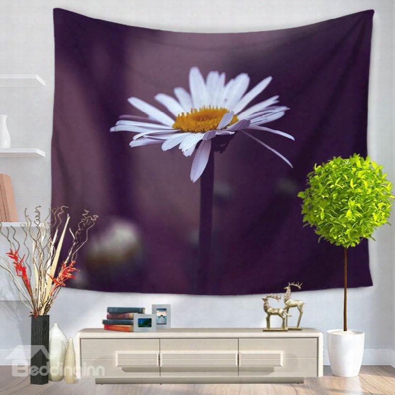 White Daisy With Dark Bottom Color Pattern Decorative Hanging Wall Tapestry