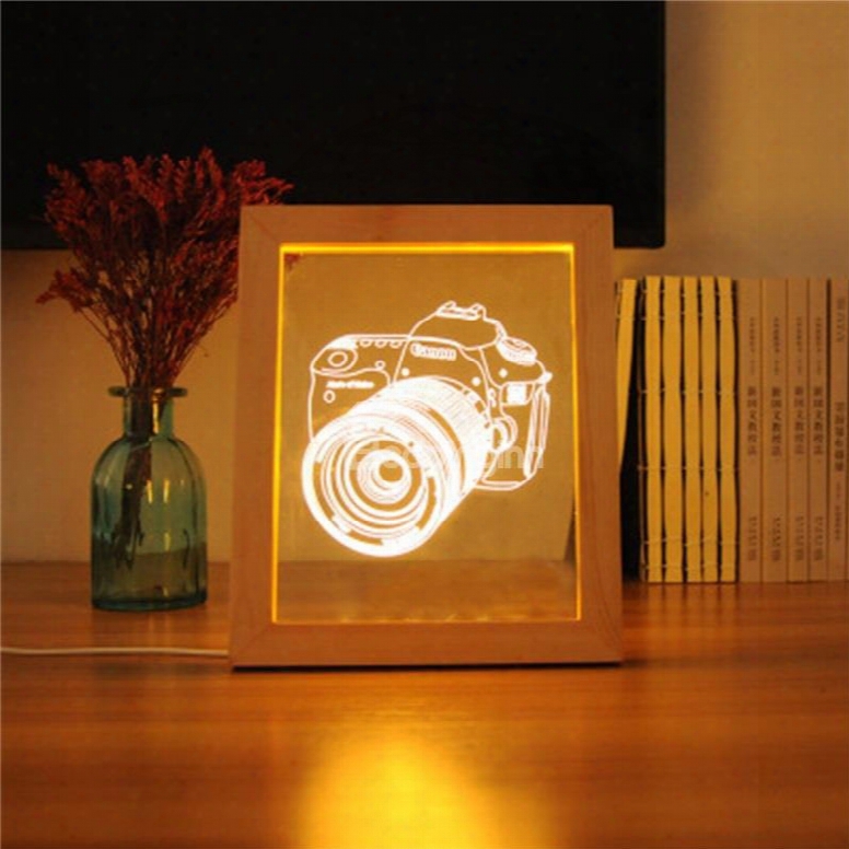 Wonderful And Modern Camera Usb Creative Acrylic 3d Led Light Night
