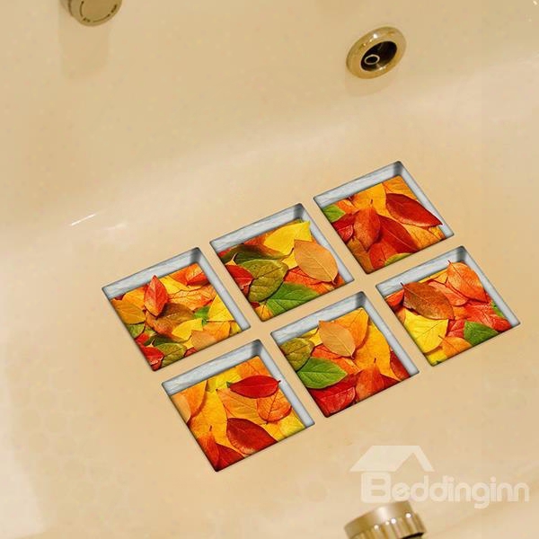 Wonderful Fallen Leaves Pattern 3d Bathtub Stickers