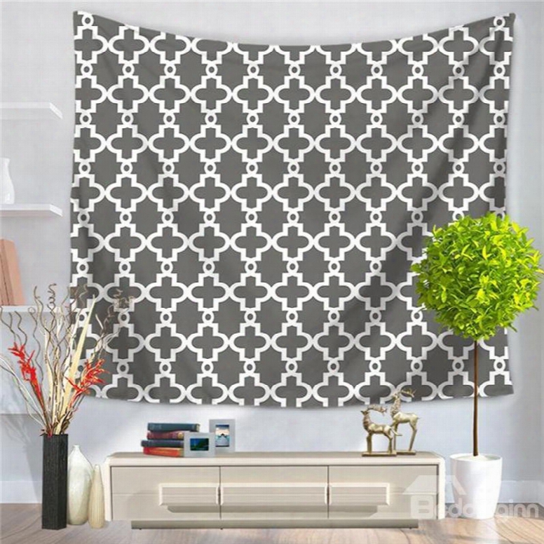 Abstract Grey Color New Geometric Pattern Decorative Hanging Wall Tapestry