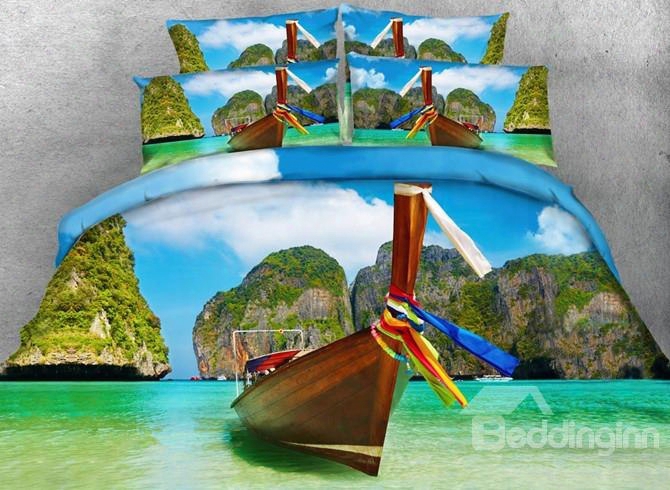 Attractive Phi Phi Islands Print 5-piece Comforter Sets