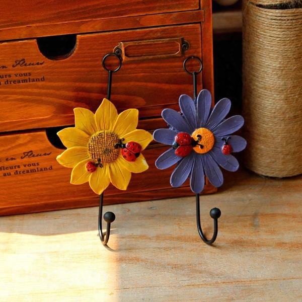 Beautiful Country Style Flowers Hape Home Decorative Wall Hook