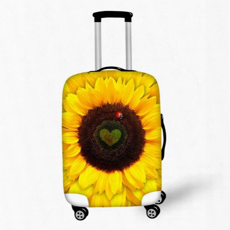 Bright Sunflower Pattern 3d Painted Luggage Protect Cover
