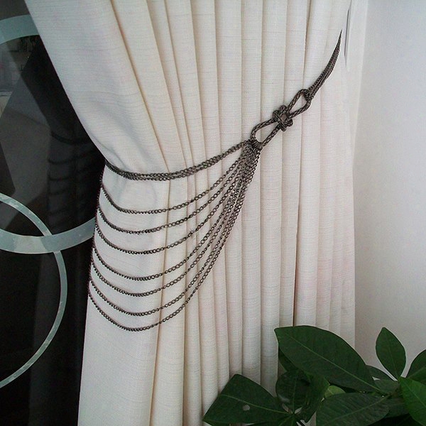 Chic Iron Chain Decorative Curtain Tiebacks