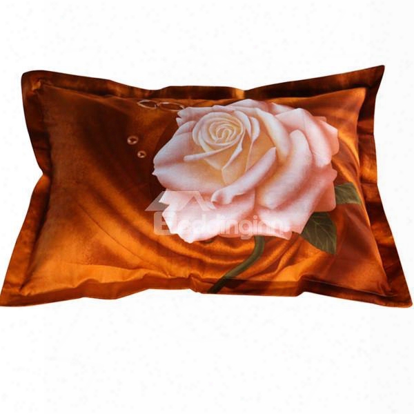 Chic White Rose Print 2-piece Pillow Cases