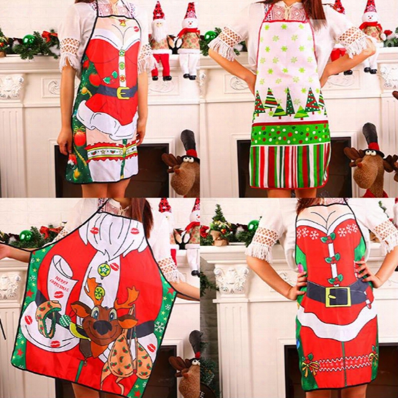 Christmas Santa Claus Character Digital Pattern Apron Festival Kitchenc Loth Decoration