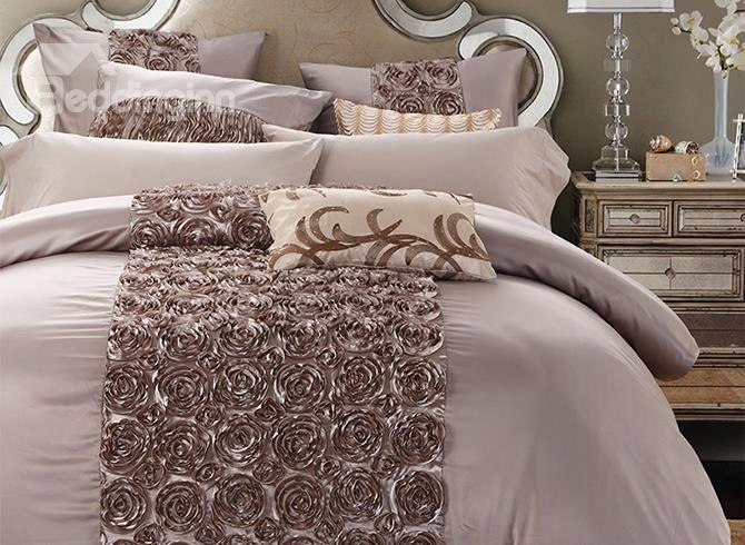 Classical Retro Stereoscopic Embellishmemt 6-piece Polyester Duvet Covet Sets