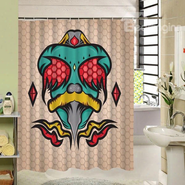 Prune Art Snake Printing 3d Waterproof Polyester Shower Curtain