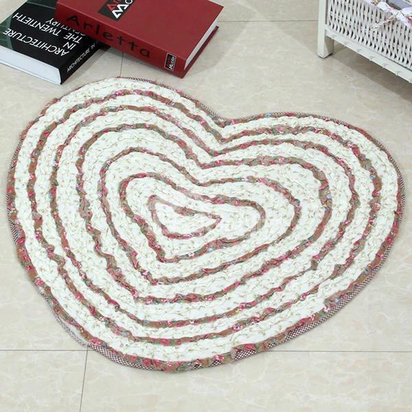 Countryside Style Roses Heart Pattern Area Rug