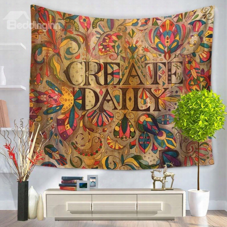 Create Daily Mandala Celestial Ethnic Style Decorative Hanging Wall Tapestry